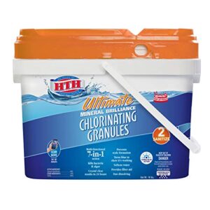 hth 22008 ultimate mineral brilliance chlorinating granules for swimming pools, 18 lbs