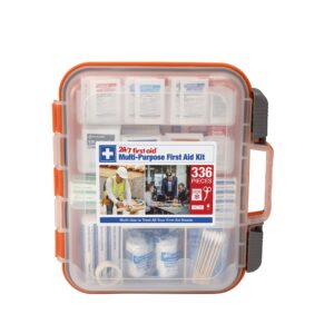336 piece first aid kit, plastic case