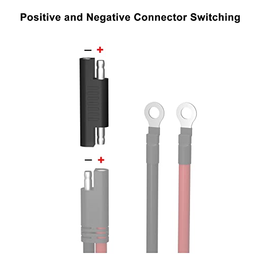 iMESTOU SAE to SAE Polarity Reverse Adapter Connectors SAE Quick Disconnect Extension Cable Plugs for Solar Panel Battery Power Charger