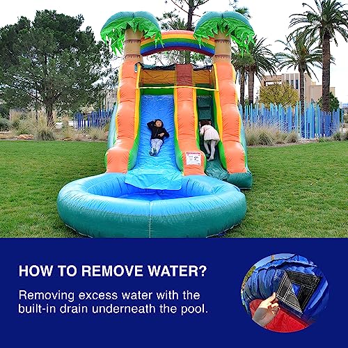 HeroKiddo 13’ Summer Breeze Commercial Grade Water Slide with Pool for Kids and Adults (with Blower), Wet Dry Use, Outdoor Indoor, Birthday Party, Rental Quality