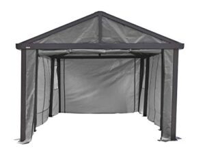 sojag 12' x 20' samara carport canopy fabric wall enclosure kit, grey (135-9165845)