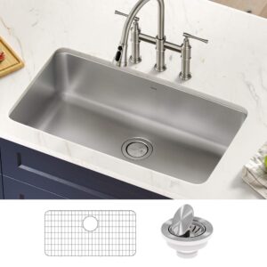 kraus dex 33-inch undermount 16 gauge stainless steel single bowl kitchen sink, ka1us33b