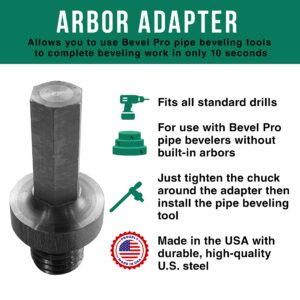 Bevel Pro ADP-161 Arbor Adapter, Made for Use with Beveling Tools, Converts Grinder Application to Drill Application and Usage