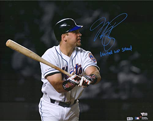 Mike Piazza New York Mets Autographed 16" x 20" September 21, 2011 Home Run Spotlight Photograph with "United We Stand" Inscription - Autographed MLB Photos