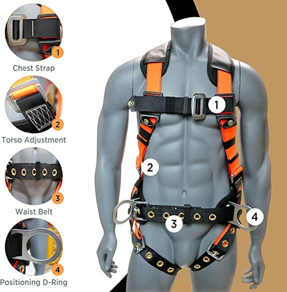 AFP Demon Fall Protection Comfortable Safety Harness (OSHA/ANSI PPE)