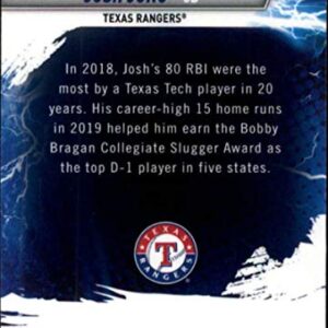 2019 Bowman's Best Power Producers Refractor #PP-JJ Josh Jung Texas Rangers RC Rookie MLB Baseball Trading Card