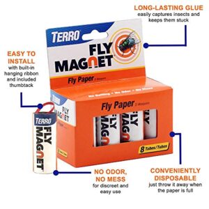 Terro T518 Fly Magnet Sticky Fly Paper Fly Trap, 8 Pack (8)