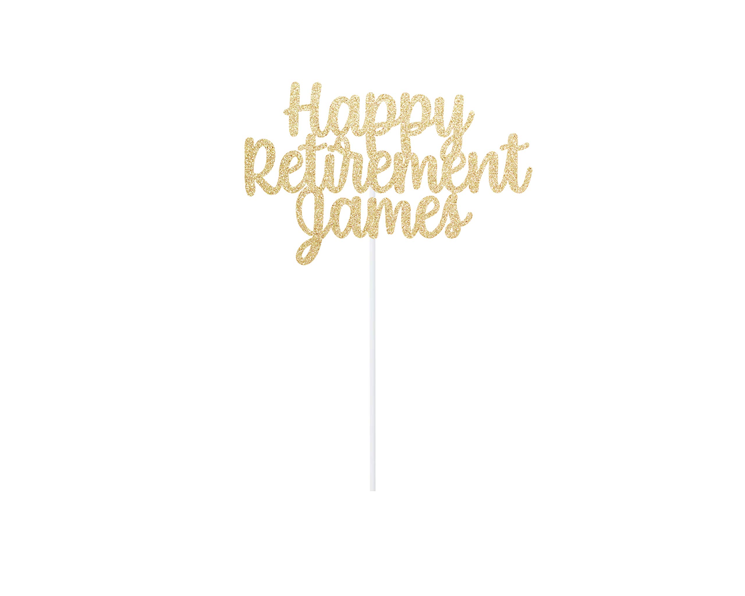 Custom Happy Retirement Cake Topper Personalized Name Any Color