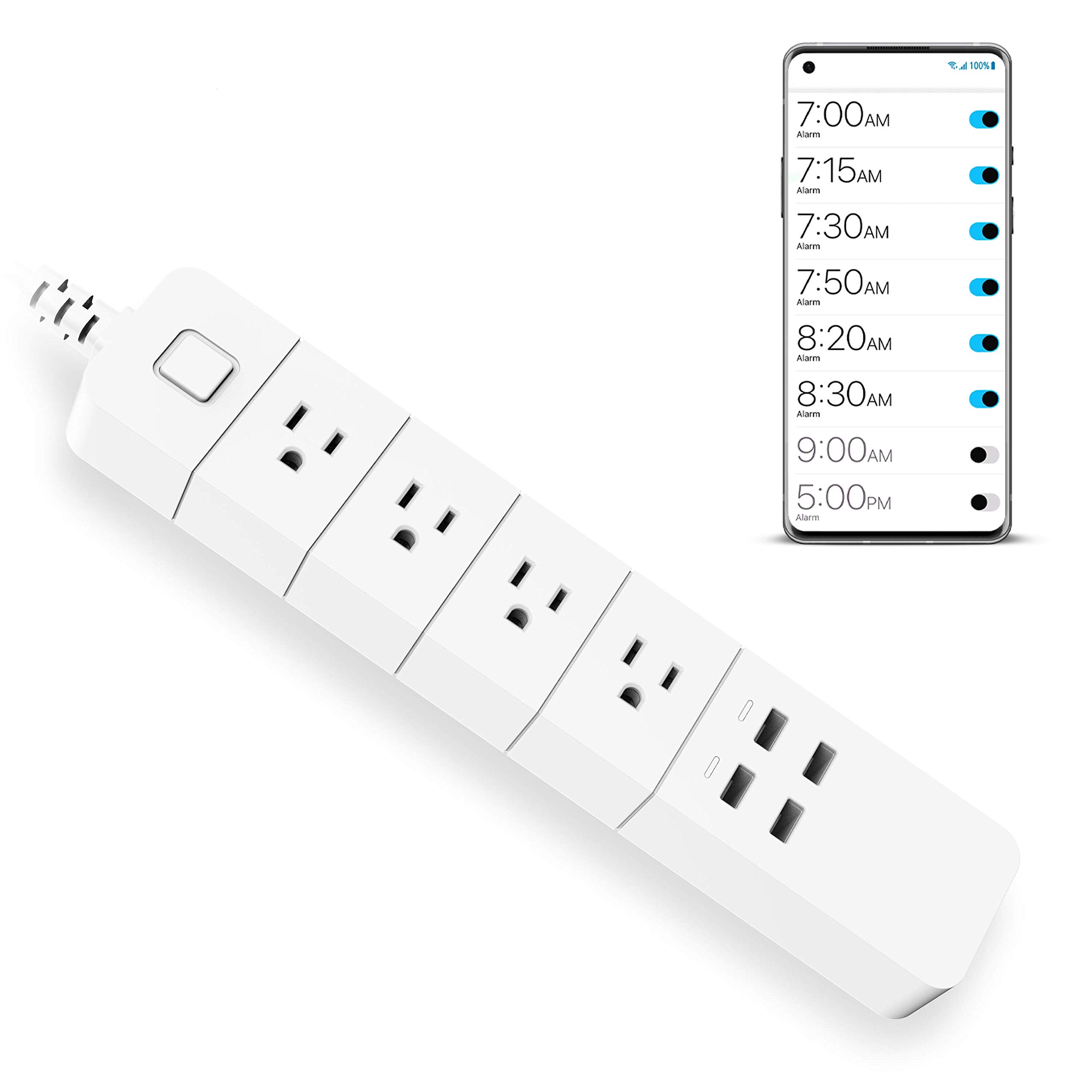 eco4life Wireless Smart Power Strip with Surge Protection, Compatible with Alexa, Google Home and Siri, no Hub Required, Controlled by eco4life app(4 Outlets, 4 USB Ports)