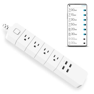 eco4life wireless smart power strip with surge protection, compatible with alexa, google home and siri, no hub required, controlled by eco4life app(4 outlets, 4 usb ports)