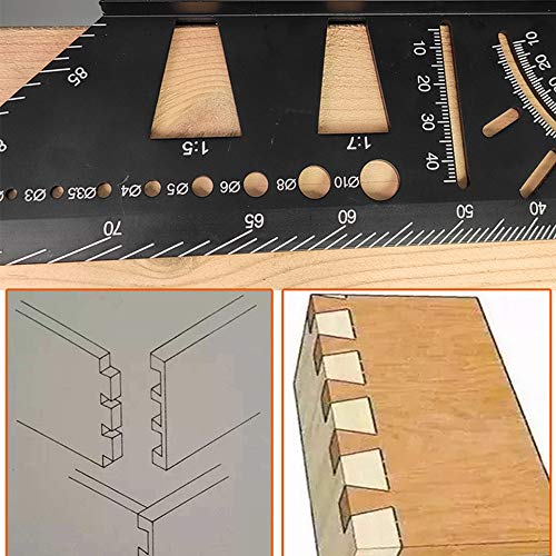 Aluminum Alloy Woodworking Square Size Measure Ruler - 3D Mitre Angle Measuring Template Tool - Carpenter's Layout Ruler Gauge Woodworking Accessories - Gifts for Men Dad Father Husband