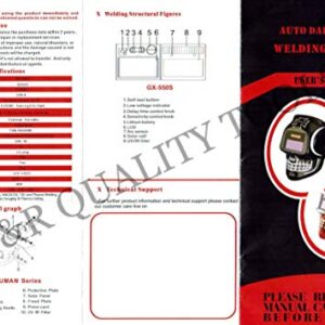 VCT MIG/TIG Auto Darkening Welding Helmet Solar & Battery -Red Skull Shape Design Extra Large Lens