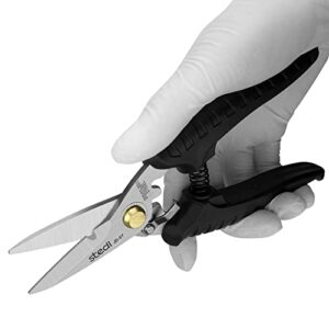 stedi Scissors Heavy Duty, Multi-Purpose Shears with Finely Serrated High Carbon Stainless Steel Blades -Easy Cutting Electrical Cable Notch, Insulation, Non-Slip Comfortable Handle, Soft Cable
