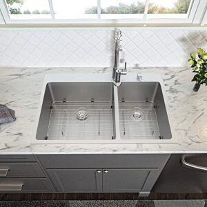 33 Kitchen Sink Drop In Double Bowl - Lordear 33"x22" Kitchen Sink Stainless Steel 16 Gauge Topmount Double Bowl 60/40 Kitchen Sink