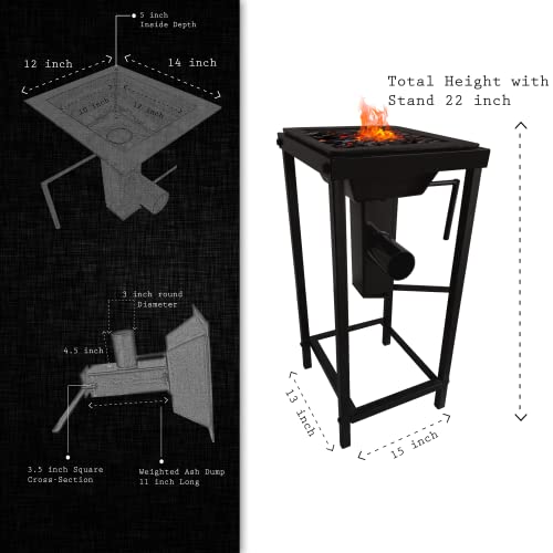 Blacksmith’s Welded Coal Firepot with Stand Blacksmith Coal Forge 10x12 inch