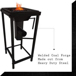 Blacksmith’s Welded Coal Firepot with Stand Blacksmith Coal Forge 10x12 inch