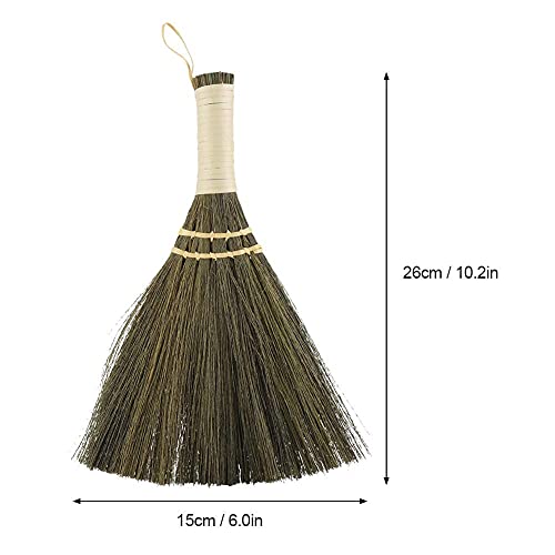 Mini Straw Broom, Straw Braided Small Broom Little Broom, Whisk Sweeping Hand Handle Broom, Soft Handmade Broom, Household Hand Brooms Supplies for Dustpan Indoor-Outdoor