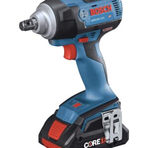 BOSCH GDS18V-221B25 18V EC Brushless 1/2 In. Impact Wrench Kit with (2) CORE18V 4.0 Ah Compact Batteries