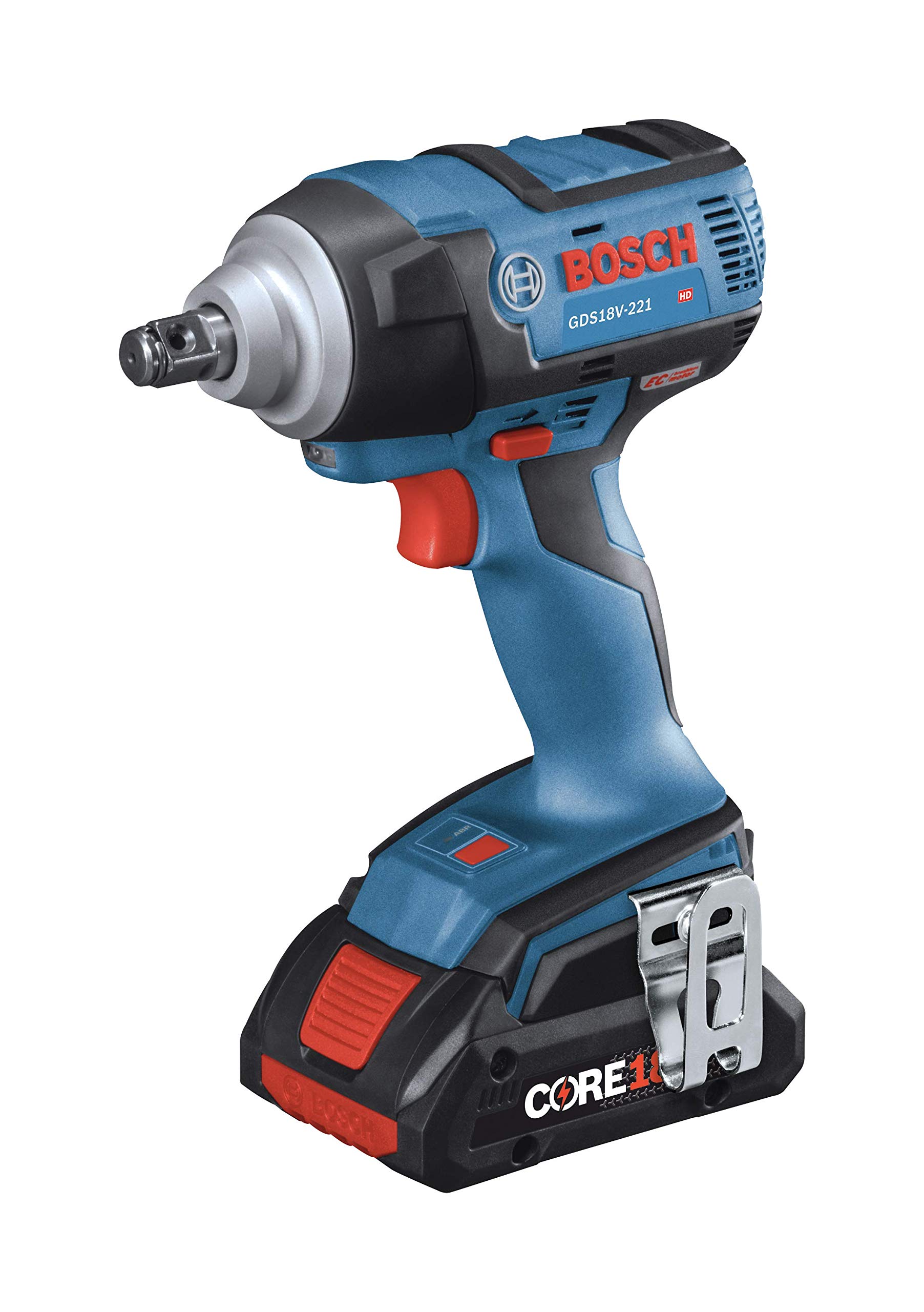 BOSCH GDS18V-221B25 18V EC Brushless 1/2 In. Impact Wrench Kit with (2) CORE18V 4.0 Ah Compact Batteries