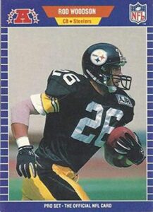 1989 pro set football #354 rod woodson rc rookie card pittsburgh steelers the official card of the nfl