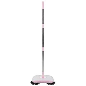 hand push automatic sweeper household hand push sweeper sweeping machine mop broom dustpan floor tools (pink)