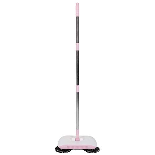 Hand Push Automatic Sweeper Household Hand Push Sweeper Sweeping Machine Mop Broom Dustpan Floor Tools (Pink)