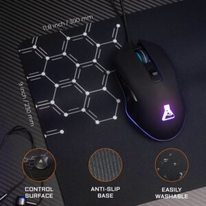 G-LAB Combo Helium - 4-in-1 Gaming Bundle - Backlit QWERTY Gamer Keyboard, 3200 DPI Gaming Mouse, in-Ear Headphones, Non-Slip Mouse Pad - PC Mac PS4 PS5 Xbox One Gamer Pack