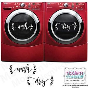 Farmhouse Style Script Design Washer and Dryer Wash and Dry Laundry Room Vinyl Wall Decal's