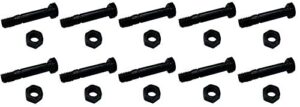 raisman shear pins & nuts (2" x 5/16") for snow blowers compatible with ariens part 52100100 (10-pack)