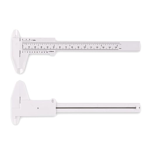 Ultrassist Plastic Vernier Caliper (2pcs), 150 mm Mini Plastic Caliper for School Student, Portable 0-6 Inch Measuring Tools, Sliding Gauge