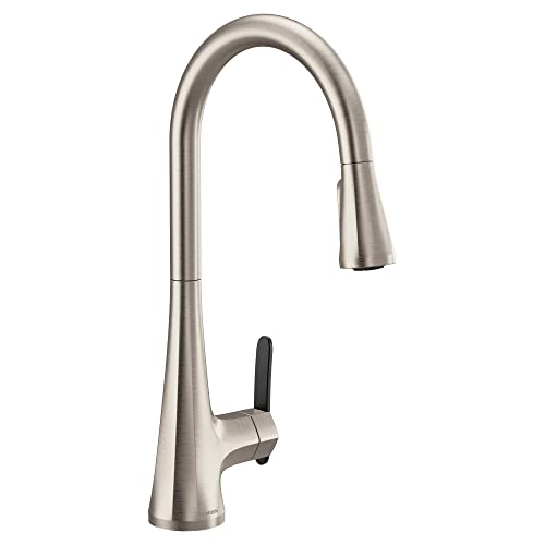 Moen S7235SRS Sinema One-Handle High Arc Pulldown Kitchen Faucet featuring Power Boost and Reflex, Spot Resist Stainless