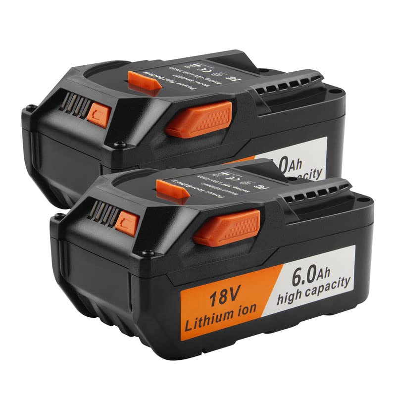 Fancy Buying 2Pack 18-Volt 6.0Ah Lithium Ion Replacement Battery Compatible with for RIDGID R840087 R840083 R840086 R840084 AC840086 AC840085 RIDGID 18V Drill Battery