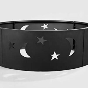 Hanie Design BFP-210B Stars & Moons Fire Ring, Black