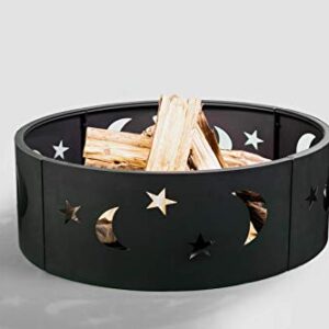 Hanie Design BFP-210B Stars & Moons Fire Ring, Black