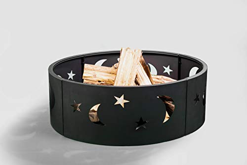 Hanie Design BFP-210B Stars & Moons Fire Ring, Black