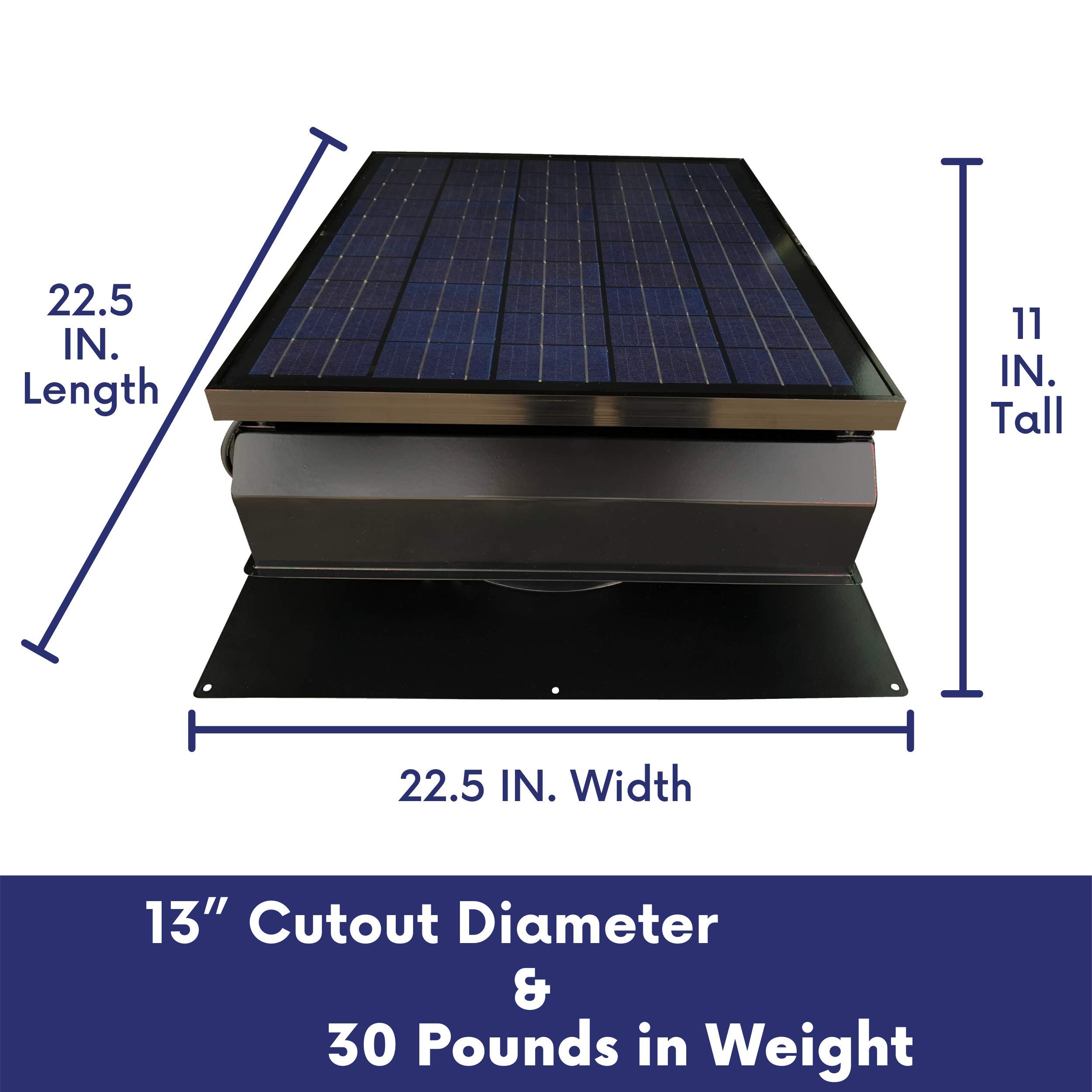 Remington Solar 40 Watt/ 38V Roof Mount Solar Attic Fan with 110V smart adapter