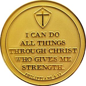 Girl's and Women's Purity Coin, Purity Promise Gift for Females, I Can Do All Things and Pure in Heart Sentiment, 2" Gold Plated Challenge Coin, Gift Boxed, Includes Vow to Purity Card