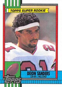 1990 topps football #469 deion sanders rc rookie card atlanta falcons sr official nfl trading card from topps