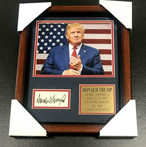 DONALD TRUMP 45TH US PRESIDENT AUTOGRAPHED REPRINT Facsimile FRAMED 8x10 PHOTO