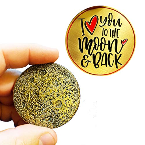 AA-019 I Love You to The Moon and Back Challenge Coin Medallion with 3D Moon