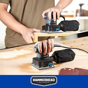 Hammerhead 2.0-Amp 1/4 Sheet Palm Sander with 12pcs Sandpaper– HAPS020