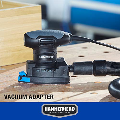 Hammerhead 1.4-Amp Multi-Function Detail Sander with 12pcs Sandpaper, Dust Collection System, and Detail Attachment - HADS014