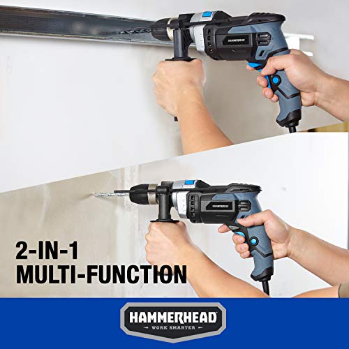 Hammerhead 7.5-Amp 1/2 Inch Variable Speed Hammer Drill with 6pcs Bit - HAHD075