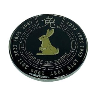 chinese new year zodiac commerative black coin (rabbit)