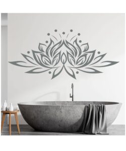 lotus flower wall decal. yoga studio wall decor. bohemian vinyl sticker. mandala decals. namaste bedroom wall decor С813