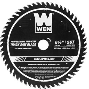 WEN BL6556 6.5-Inch 56-Tooth Carbide-Tipped Thin-Kerf Professional ATAFR Track Saw Blade with PTFE Coating