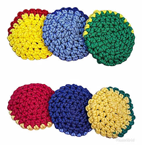 Handmade Nylon Kitchen Scrubbers - Pot Scrubbers - Sponge - Scouring Pad - Reusable - Scrubbies - set of 3 (or 4) - double thickness - large