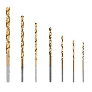 HART 7-Piece TITANIUM DRILL BIT SET for WOOD METAL PVC 135° Split Point Tip 1/16" 5/64" 3/32" 7/64" 1/8" 5/32" 3/16"