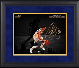 stephen curry golden state warriors framed 11" x 14" 2017 nba finals champions triple-double spotlight photograph - facsimile signature - nba player plaques and collages