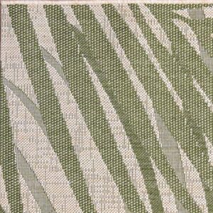 Gertmenian Indoor Outdoor Area Rug, Classic Flatweave, Washable, Stain & UV Resistant Carpet, Deck, Patio, Poolside & Mudroom, 8x10 Ft Large, Royal Palm Leaf, Green, 21952